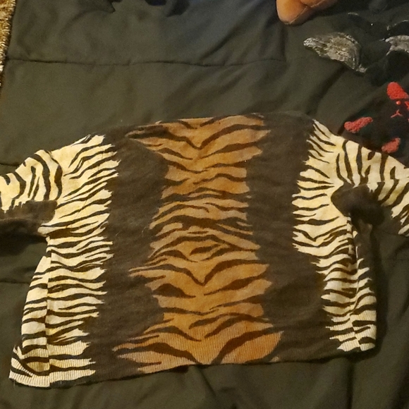 Animal print cardigan, 100% Lambswool - Picture 4 of 5